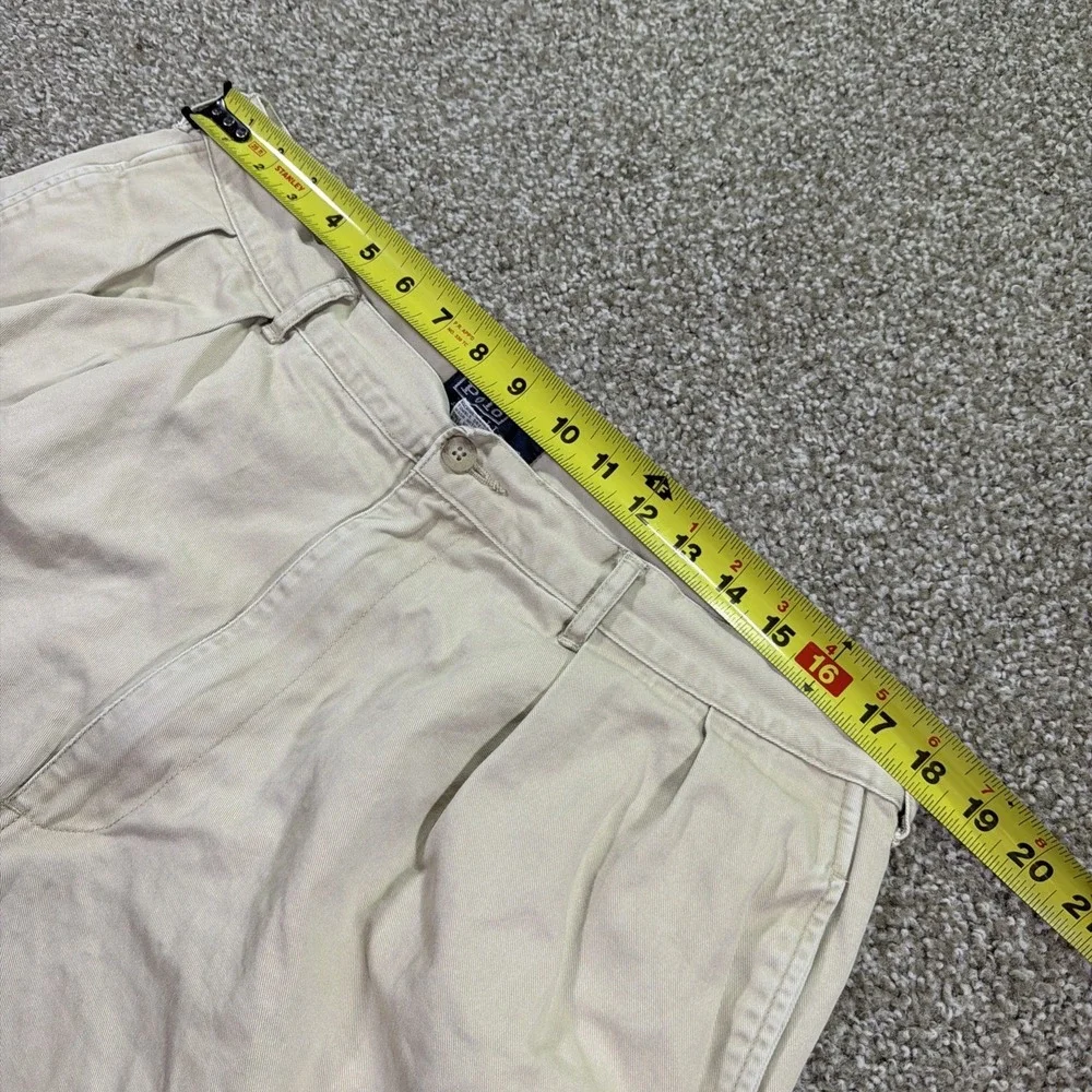 Vintage Polo Chino Shorts Double Pleated 90s Beige Classic Size 36